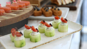Cucumber canapes at Embassy for events
