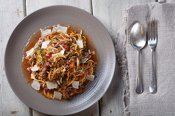 BEEF RAGU AND COURGETTE SPAGHETTI