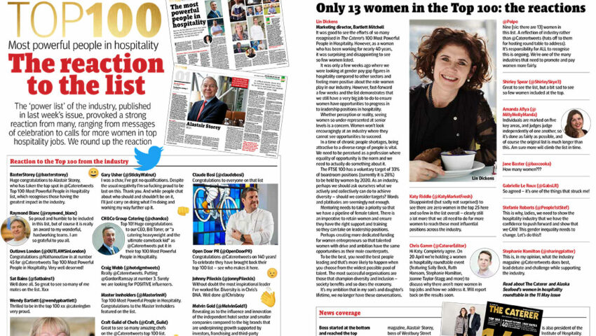 Caterer Top 100 Most powerful people in Hospitality