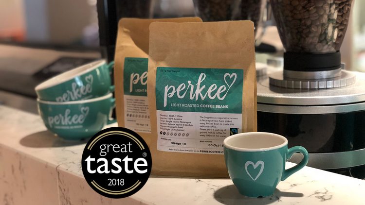 Great Taste award won by Perkee coffee