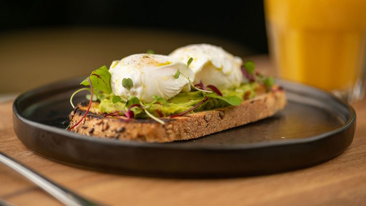Healthy breakfast and brunch with poached eggs