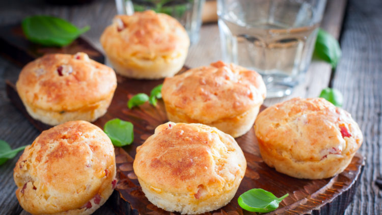 Red onion cheddar and bacon muffins