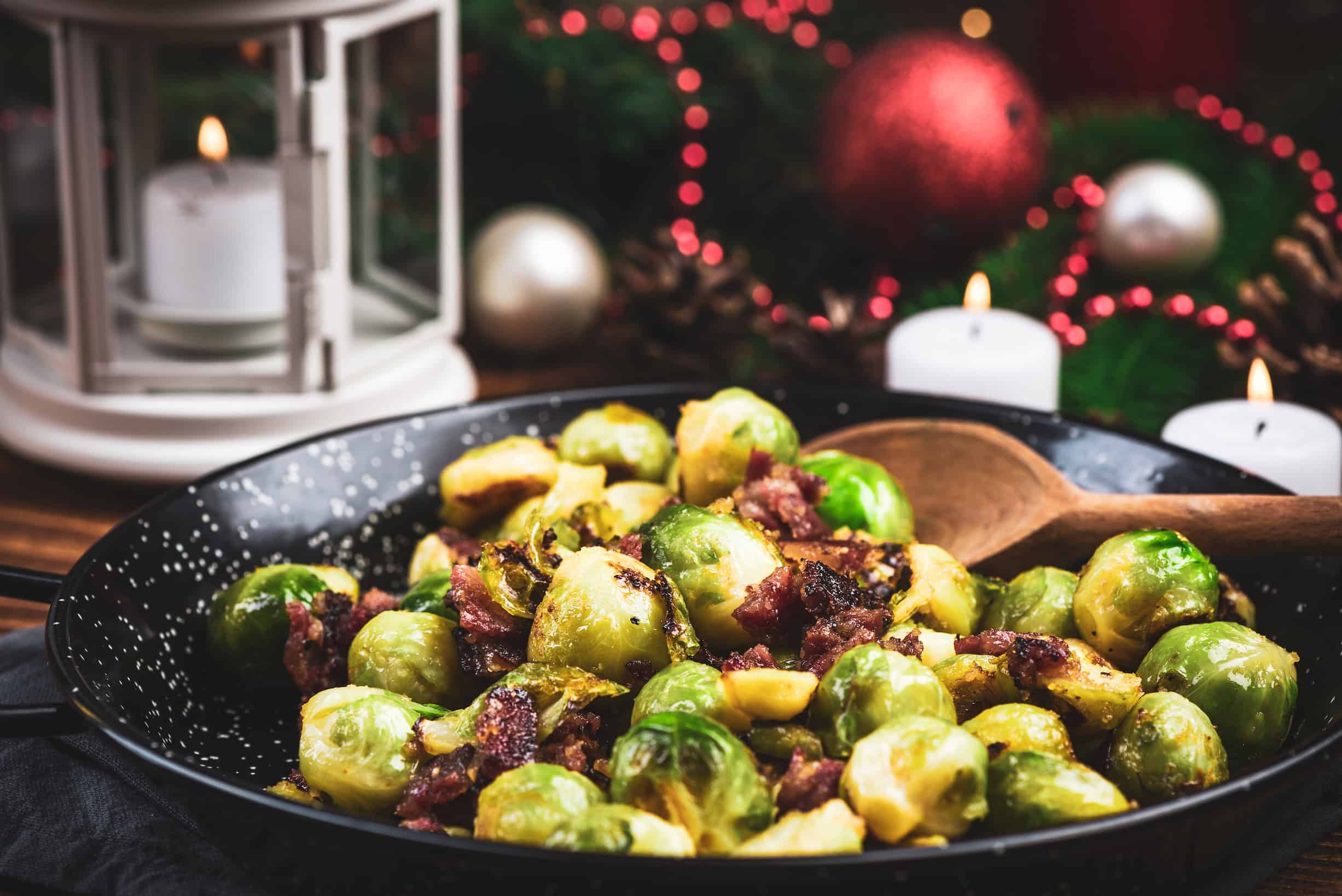 Brussel sprouts, pancetta and chestnuts bartlett mitchell
