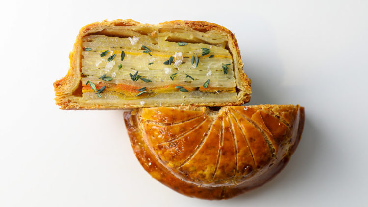 ROOT VEGETBLE AND PARMESAN PASTRY PITIVIER
