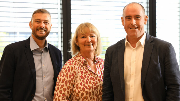 Joint Managing Directors Angus Brydon and Antony Prentice with Founder Wendy Bartlett MBE