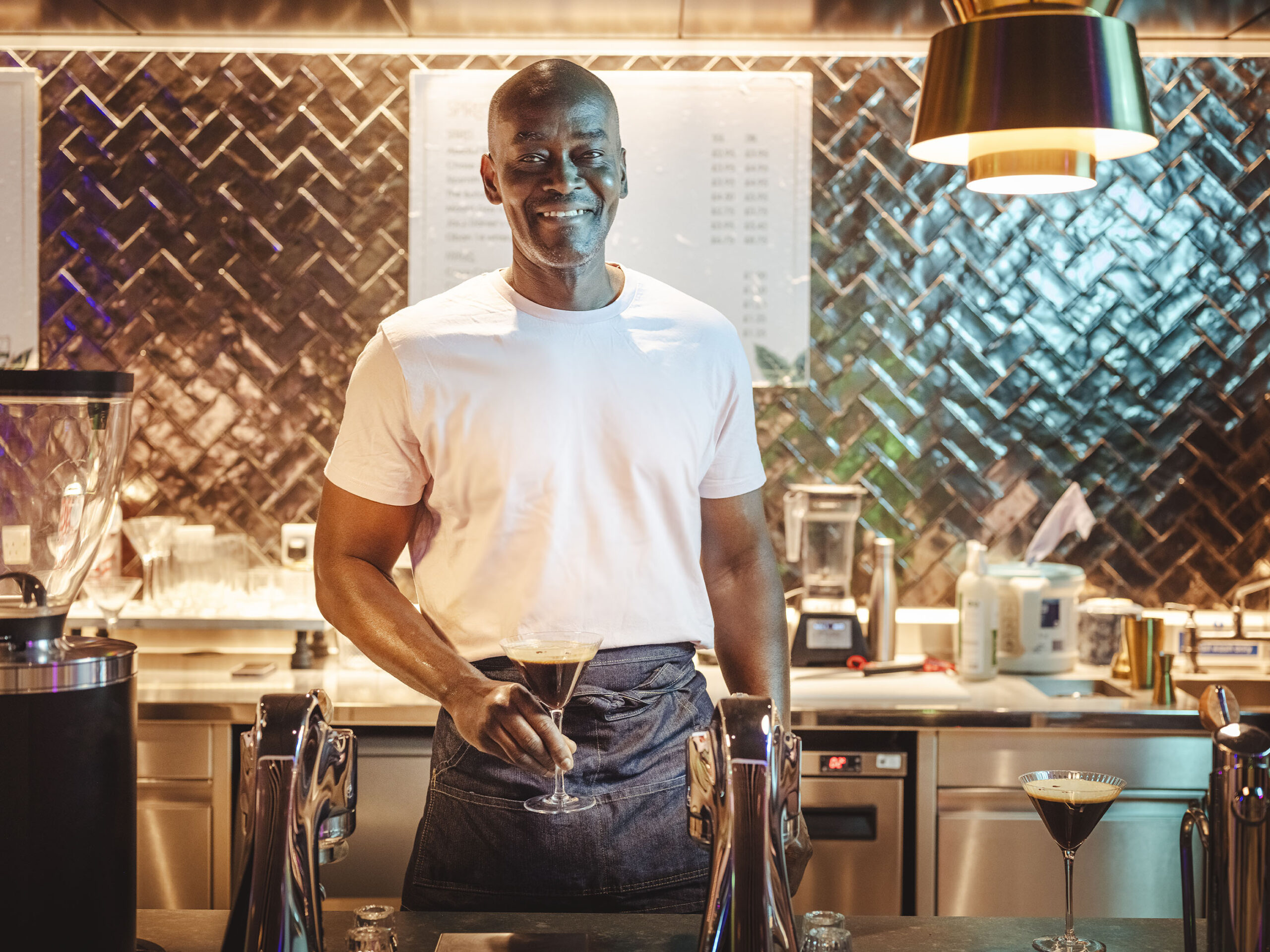 Barman when coffee bar turns into evening bar