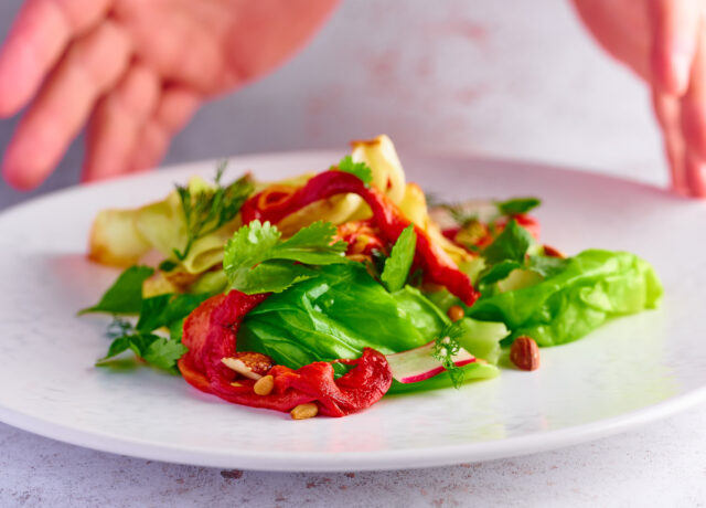 Fresh and vibrant salad in a bowl Manchester office catering